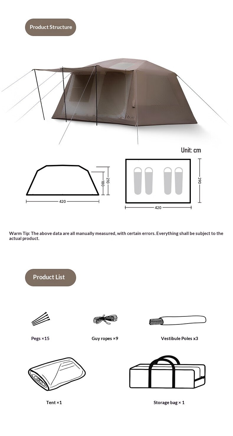 Two Bedrooms One Living Room Inflatable Tent 5eb0e4a731df44b490dab410011ebedf