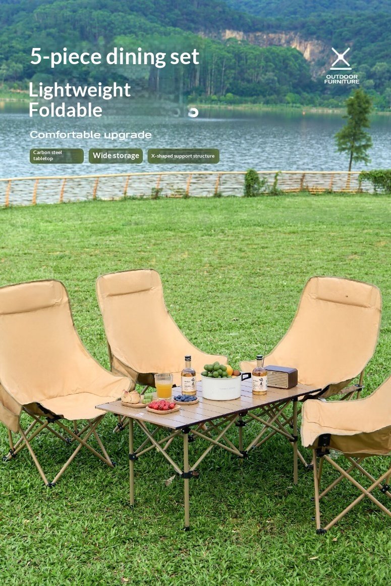 Outdoor 1 Table 4 Chairs Set 094e4a191bd74fd788dcb42400c2e9c8