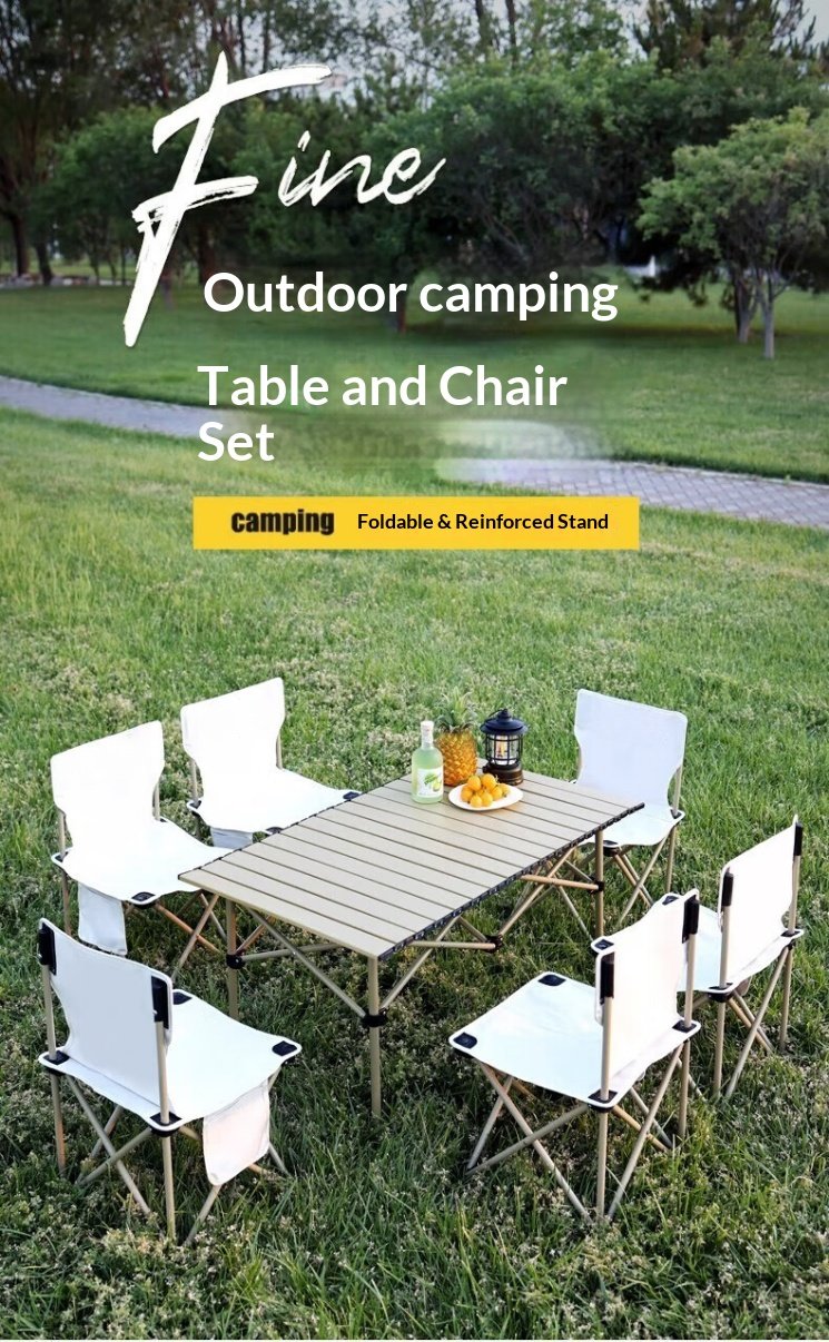 Camping Egg Roll Table and Chairs 193afa15e4224ec1a834b42400d24699