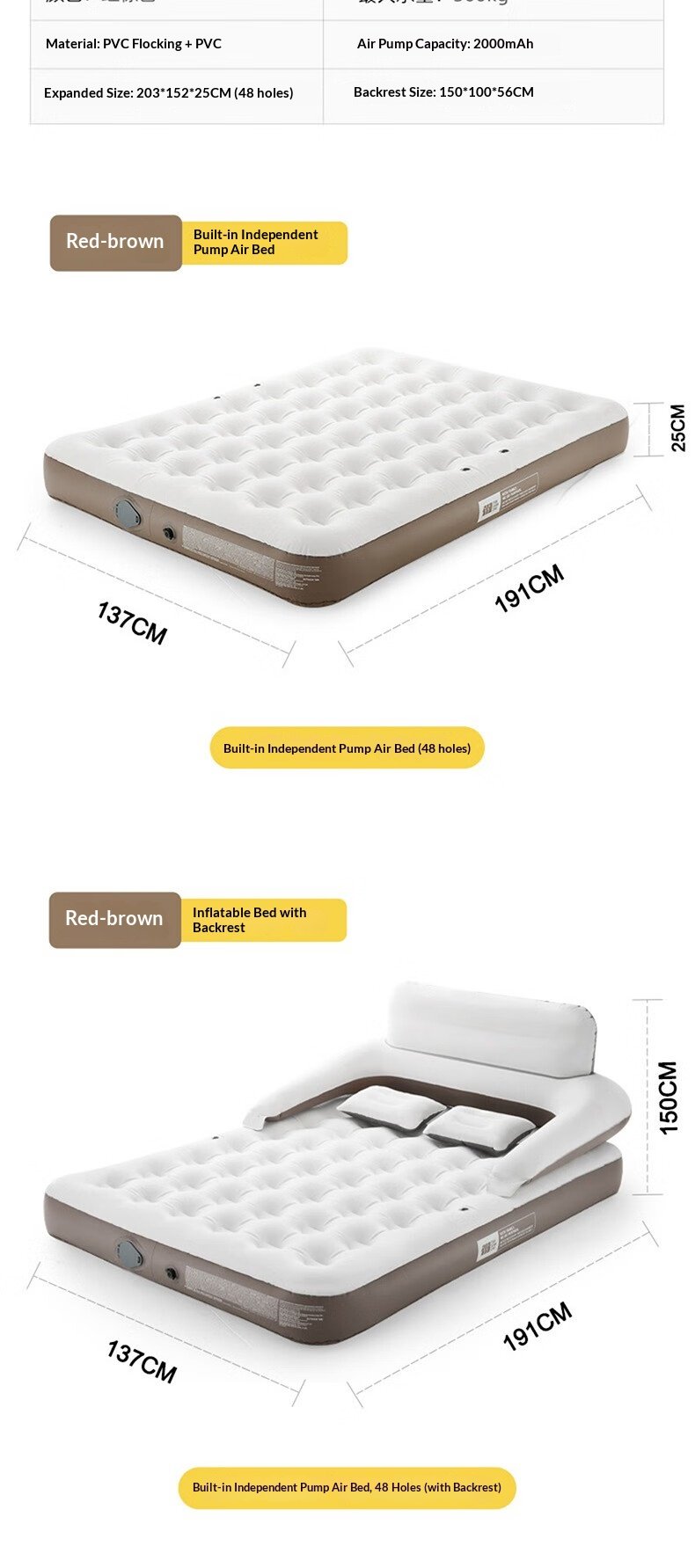 Double Automatic Inflatable Air Mattress 2662e59c3c2e493b8b4fb42200f937a7