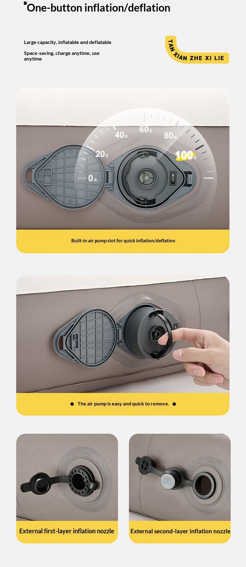 Double Automatic Inflatable Air Mattress 96fbd1da823d400297f6b42200f90e41