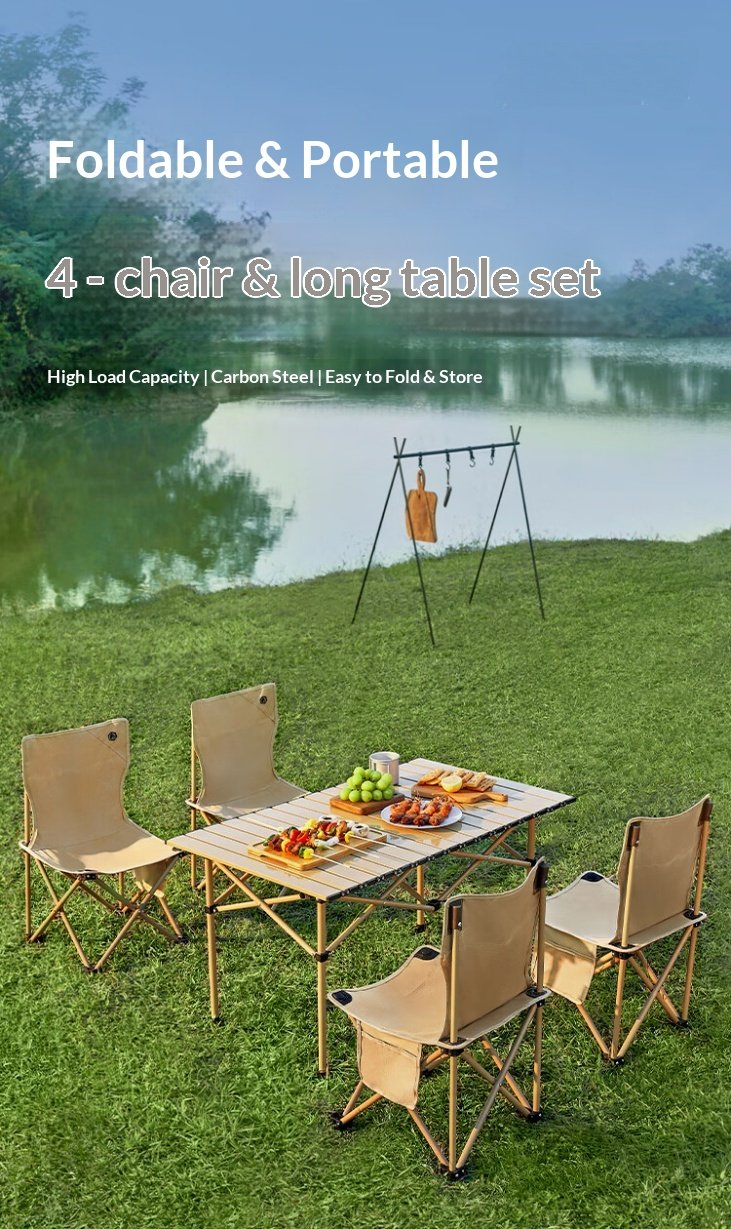 Outdoor Folding Table and Chairs Set Dcfd30e31b894a319eabb42400cfb8d2