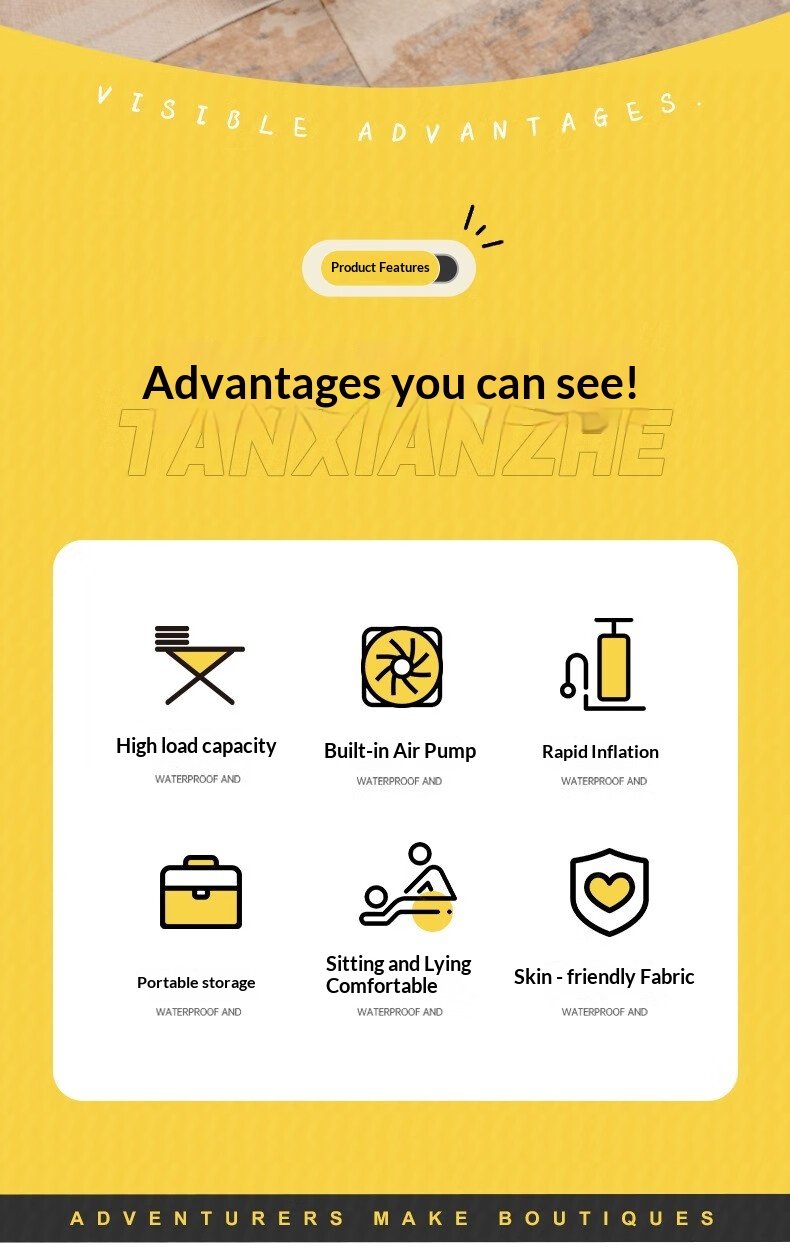 Double Automatic Inflatable Air Mattress E35c0197d2d2448ca5dbb42200f8cd0f